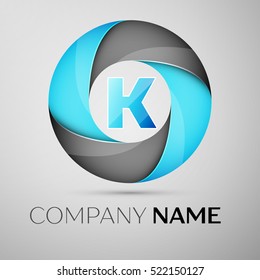 Letter K vector logo symbol in the colorful circle. Vector template for your design