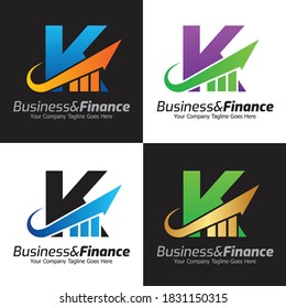 Letter K vector logo template, Colorful Letter K logo, Financial Company Logo, Financial Institute Advisors Logo Design Template Vector Icon