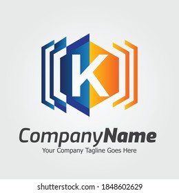 Letter K vector logo template, Colorful Letter K logo