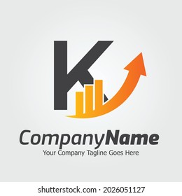 Plantilla para el logotipo del vector de letra K, logotipo de la letra colorida K, logotipo de la empresa financiera, icono de la plantilla de diseño de los asesores del instituto financiero