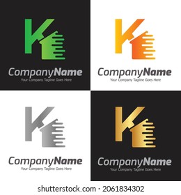 Letter K Vektor-Logo-Vorlage, Farbbeleg K-Logo, Real Estate, Building and Construction Logo Design-Vorlage Vektorsymbol