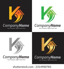 Letter K vector logo template, Colorful Letter K logo, Real Estate, Building and Construction Logo Design Template Vector Icon