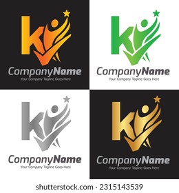 Letter K vector logo template, Colorful Letter K logo, Financial Company Logo, Financial Institute Advisors Logo Design Template Vector Icon