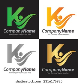 Letter K vector logo template, Colorful Letter K logo, Financial Company Logo, Financial Institute Advisors Logo Design Template Vector Icon
