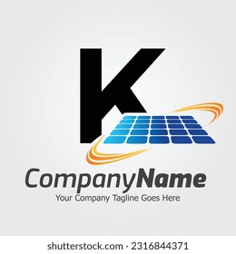 Letter K vector logo template, Colorful Letter K logo, Solar power logo design,  Solar panel logo, Renewable energy, Solar energy brand
