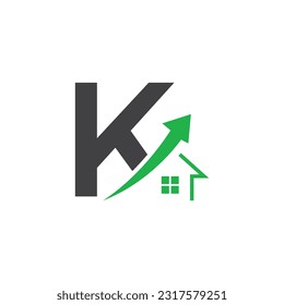 Plantilla de logotipo de vector de letra K, logotipo de letra colorida K, inmobiliario, logotipo de construcción y diseño de la plantilla de vectores