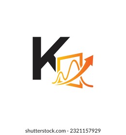 Plantilla para el logotipo del vector de letra K, logotipo de la letra colorida K, logotipo de la empresa financiera, icono de la plantilla de diseño de los asesores del instituto financiero