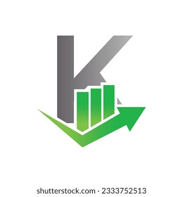 Plantilla para el logotipo del vector de letra K, logotipo de la letra colorida K, logotipo de la empresa financiera, icono de la plantilla de diseño de los asesores del instituto financiero