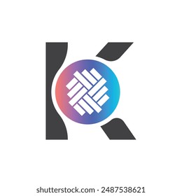 Letter K vector logo template, Colorful Letter K logo, Financial Company Logo, Financial Institute Advisors Logo Design Template Vector Icon