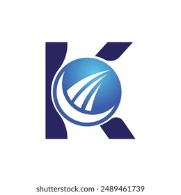 Plantilla del logotipo del Vector de la letra K, logotipo colorido de la letra K, logotipo de la compañía financiera, icono del Vector de la Plantilla del diseño del logotipo de los asesores del instituto financiero