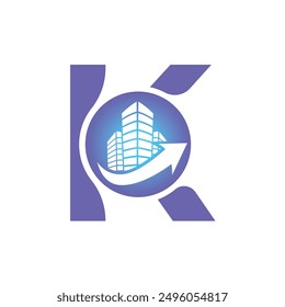 Letter K vector logo template, Colorful Letter K logo, Real Estate, Building and Construction Logo Design Template Vector Icon