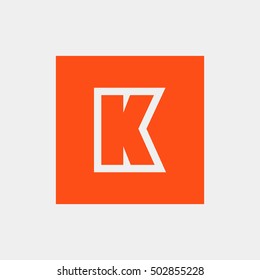 Letter K vector, logo. Useful as branding symbol, corporate identity, alphabet element, square app icon, clip art and illustration.