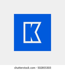 Letter K vector, logo. Useful as branding symbol, corporate identity, alphabet element, square app icon, clip art and illustration.