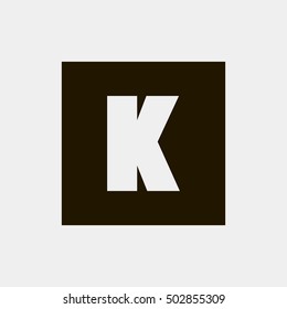 Letter K vector, logo. Useful as branding symbol, corporate identity, alphabet element, square app icon, clip art and illustration.