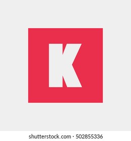 Letter K vector, logo. Useful as branding symbol, corporate identity, alphabet element, square app icon, clip art and illustration.