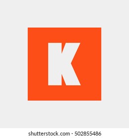 Letter K vector, logo. Useful as branding symbol, corporate identity, alphabet element, square app icon, clip art and illustration.