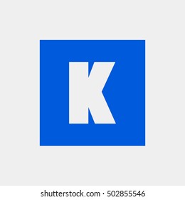 Letter K vector, logo. Useful as branding symbol, corporate identity, alphabet element, square app icon, clip art and illustration.