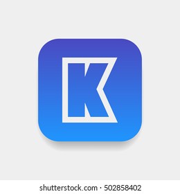 Letter K vector, logo. Useful as branding symbol, corporate identity, alphabet element, square app icon, clip art and illustration.