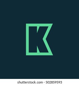 Letter K vector, logo. Useful as branding symbol, corporate identity, alphabet element, app icon, clip art and illustration.