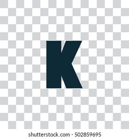 Letter K vector, logo. Useful as branding symbol, corporate identity, alphabet element, app icon, transparent clip art and illustration.