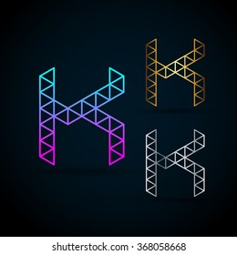 Letter K Vector Origami Logo with sample text for your company