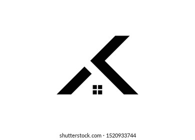 Letter K in vector for Real Estate , Property and Construction Logo design for business corporate sign. Minimal logo design template on white background.