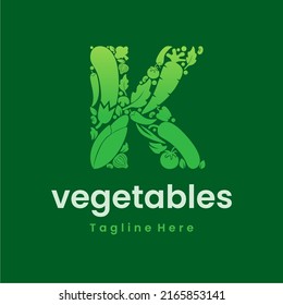 Letter K Vegetables Logo Vector