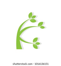 Letter K for vegetarian logotype