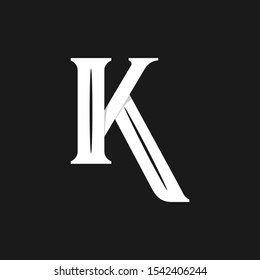 letter K, vintage design. logo concept, icon and template