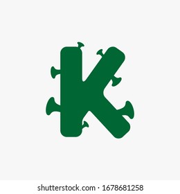 Letter K with virus and bacteria 