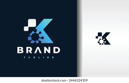 letter K virus digital logo