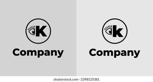 Letter K Vision Logo, suitable for business related to vision, spy, optic, or eye with Initial K