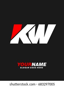 Letter K W logo template vector
