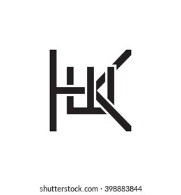 letter K and W monogram logo black