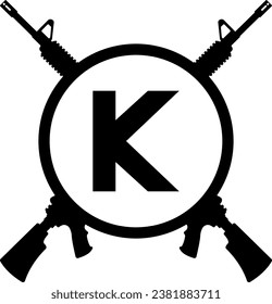 letter k warrior logo design
