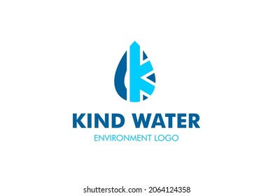 Letter K Water Logo : Suitable for Aquatic Theme, Environment Theme, Initial Theme, Infographics and Other Graphic Related Assets.