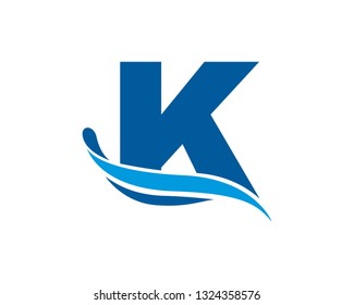 Letter K Water Logo Template Icon Stock Vector (Royalty Free ...