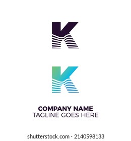 letter K wave logo. minimalist and simple modern vector illustration.