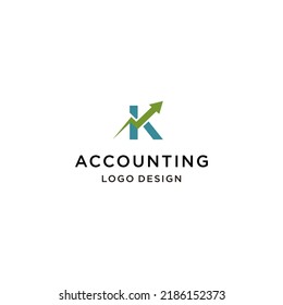 letter K wealth logo.accounting financial and growth concept vector