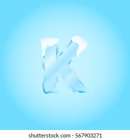 letter K (winter style,ice)