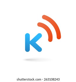 Letter K wireless logo icon design template elements
