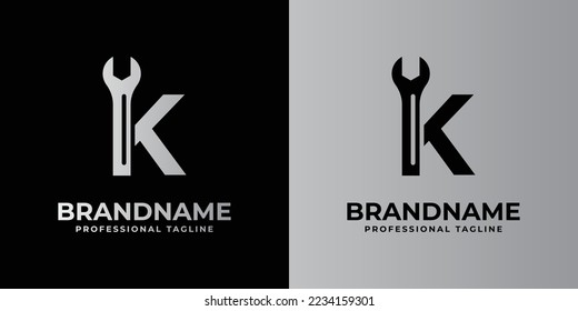 letter K wrench logo, suitable for any business related to wrench with K initials.