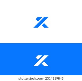 Letter K, X logo icon design template elements.