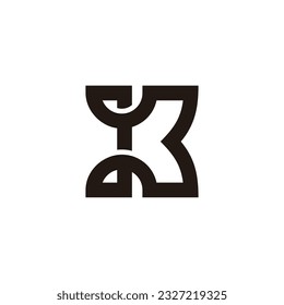 letter k x overlapping line logo vector 