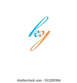 letter k and y logo vector