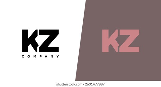 Letter K and Z, KZ logo design template. Minimal monogram initial based logotype.