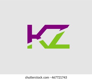 Letter k and z logo vector
