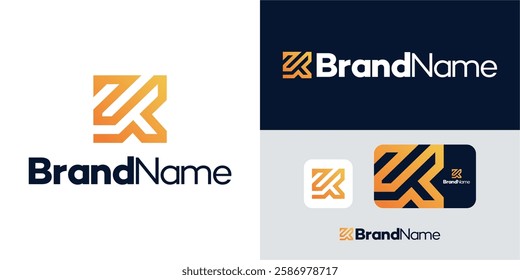 Letter K or Z monogram Logo design, Initial ZK logo vector illustration, usable for business and branding Logos. Flat vector logo design template element, modern sign symbol.