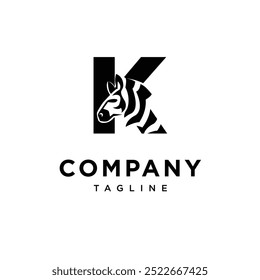 Letter K Zebras Logo Icon Vector