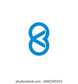 letra k8 linhas geométricas simples logotipo vetor 